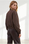Women's Brown Belt Detailed Lined Crop Trench Coat Trc-00000015 - 2