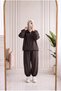Arlina Collar Detailed Elastic Cuffed Trousers Suit-Nl1047 Brown