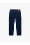 Normal Waist Pocketed Cotton Vintage Straight Fit Jean Trousers - 6