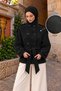 High Collar Epaulet Detailed Cashmere Coat Tsd260355 Black - 2
