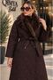 Levure Women's Mid-Length Quilted Puffer Coat with Removable Fur Collar - 7
