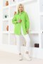 Women's Solid Color Linen Relaxed Fit Oversized Long Basic Green Shirt