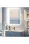 Bathroom Mirror with LED Lights: 50x70cm Rectangular Illuminated Dimmable Wall Mounted Mirror with A