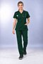 (E-Flex) Hunter Green Lycra Women's Non-Ironing Fake Sleeve Nurse and Doctor Uniform Set Scrubs Hospital Uniform - 3