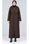 Women's Brown Hooded Unlined Full Zipper Jacket