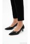 Kalya Women's Pointed Toe Wrinkled Patent Leather Thin Short Heeled Shoes - 3