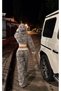 Y2K Culture Gray New Season Top and Bottom Set - 3