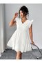 Rochie mini, alb - 4