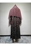 Brown polka-dot Abaya with a headscarf, suitable for everyday casual wear, formal occasions and parties. - 6