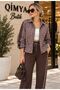 Levure Women's Parachute Patterned Drawstring Jacket and Cotton Pants Two-Piece Set - 6