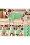 Hand Knitted Dog Sweater in Aqua Green – High-Necked, Twisted Detail, Short Sleeve Pet Clothing, 100% Cotton