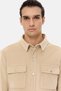 Ds Damat Regular Fit Beige Plain Velvet Look Shirt Coat - 2