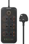 توصيل كهربائيه بطول 3 متر وصلة كهرباء 6 منافذ شحن (3 شاحن TYPE C & 3 USB) مشترك كهرباء بقوة عالية 30