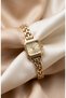 Women's Steel Watch Gold Color Vintage Square Case Roman Numerals Classic Luxury Stylish Elegant Women's Wristwatch |   Limited Edition 2027 - 5
