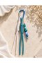 Turquoise Blue - White Bead Detailed Bag Charm - 2