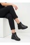 Women's Black Orthopedic Sole Genuine Leather Daily Boots - 4