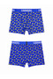 Banana Patterned Men's Boxer Cotton Lycra Shiny Elastic Boxed Saks Blue - 5