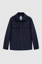 Ds Damat Regular Fit Navy Blue Plain Velvet Look Shirt Coat - 5
