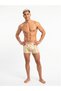 Peach Patterned Men's Boxer Cotton Lycra Shiny Elastic Boxed Cream - 2