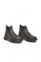 Men's Rubber Sole Side Elastic Zippered Black Genuine Leather Boots 6K4052-2297 - 4