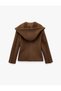 Hooded Long Sleeve Buttoned Pocketed Cashmere Double-Breasted Coat - 2
