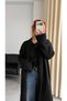 Premium Şardonlu 50% Wool Shawl Collar Long Cardigan - 4