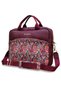 13-14 Inch Laptop Bag with Strap, Briefcase MacBook Bag, with Pocket, Metal Zipper, Shawl Pattern, Burgundy - 4
