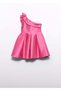 Girl's One-Sleeved Dress Fuchsia - 5