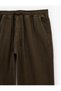 Cotton Jogger Jean Trousers with Tie Waist and Pockets - 3