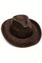 Brown Indiana Jones Western Cowboy Hat with Distressed Pattern Adult Party Costume Hat - 7