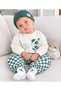 Socks, Beret, Plaid Checkered Trousers, Printed Seasonal 4-Piece Baby Boy/Child Set