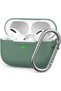 غطاء سيليكون كامل مع سلسلة مفاتيح لسماعات Airpods Pro - أخضر منتصف الليل