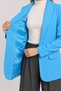 Padded Drawstring Detailed Woven Blazer Jacket Lnt0050 Turquoise - 4