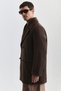 Wool Blended Double Breasted Coat - 5