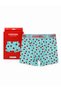 Lollipop Patterned Men's Boxer Cotton Lycra Shiny Elastic Boxed Mint Green