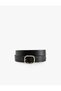 Faux Leather Belt with Metal Buckle