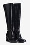Women's Boots Crocodile Patterned Round Toe Thick Heeled Zippered Sabine Black - 2