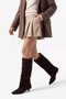 Glenda Brown Suede Genuine Leather Women's Short Heeled Boots - 2