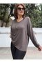 Women's Italian Wool Angora Sweater Brown - 3