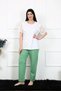 Women's 5Xl-6Xl-7Xl-8Xl Plus Size Short Sleeve Pajama Set White - 2