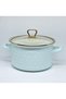 22 cm 3.5 Liter Green Polka Dot Enamel Pot - 4