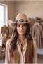 Women's Suede Festival Hat Adjustable Turquoise Stone Bohemian Ajda Drawstring Cowboy Hat - 3
