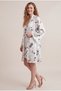 Women's Floral Patterned Dressing Gown and Nightgown Set with Rope Straps - White - 2