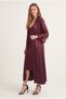 Women's Burgundy Lace Detailed Stylish Nightgown and Robe Set - Dowry Gift & Daily Use - 2