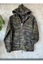 Hooded Half-Zip Camouflage Denim Kangaroo Jacket - 3