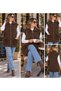 Women's Angora Stylish Pocketed Zippered Collared Vest - 3