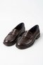 Olep Flat Toe Stitched Women's Loafer Ballet Flats Brown Wrinkled - 7