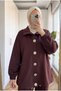 Women's Scuba Fabric Stone Button Stylish Two-Piece Set - 3