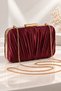 Women's Special Model Burgundy Pilse Patterned Evening Dress Bag, Evening Wedding Engagement Evening Dress Bag - 3