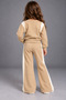 Girl's Striped Daisy Printed Tracksuit Set - 2